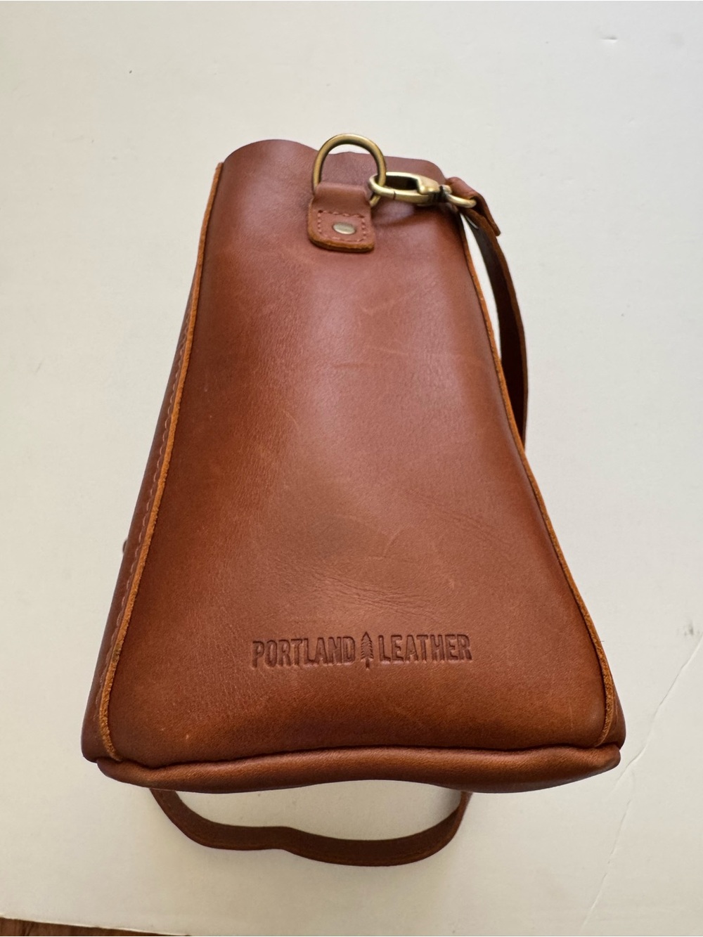 Portland Leather Honey Butterfly Bucket Crossbody Bag - Picture 5 of 11